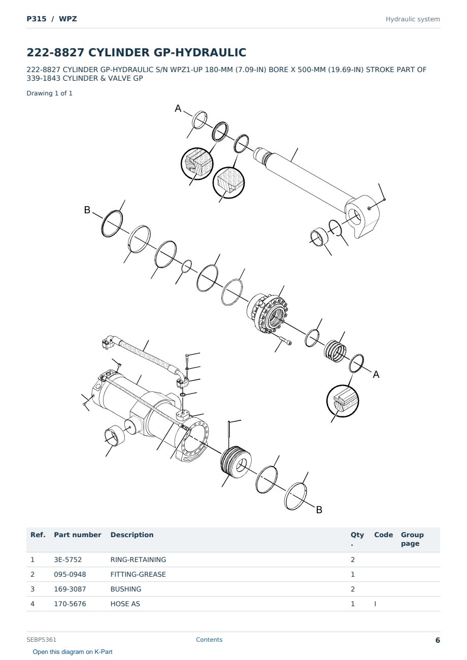 Caterpillar P315 S/N WPZ Partsbook SEBP5361 (English) - sample page 6 of 10 Caterpillar P315 S/N WPZ Partsbook SEBP5361 (English) - sample page 6 of 10