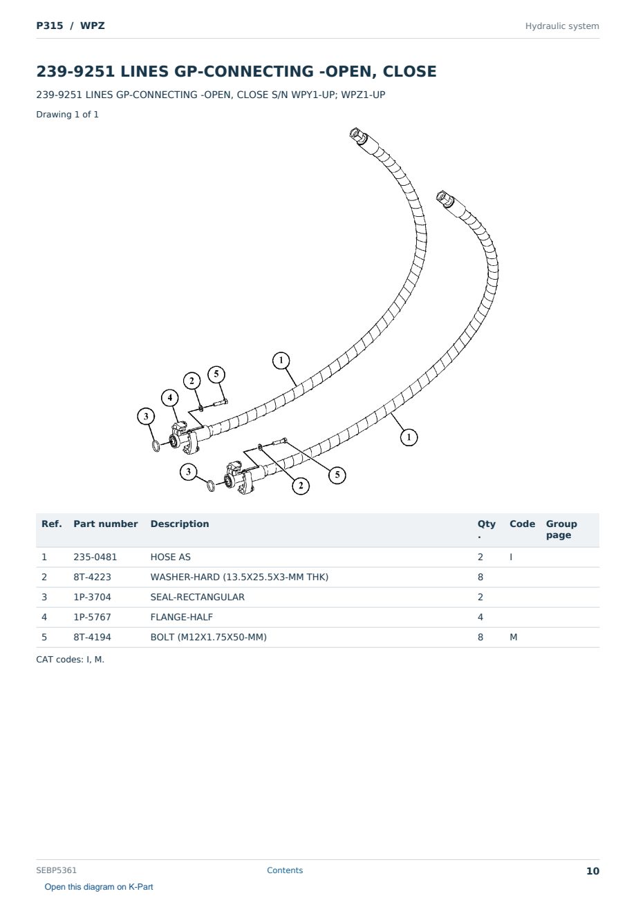 Caterpillar P315 S/N WPZ Partsbook SEBP5361 (English) - sample page 10 of 10 Caterpillar P315 S/N WPZ Partsbook SEBP5361 (English) - sample page 10 of 10