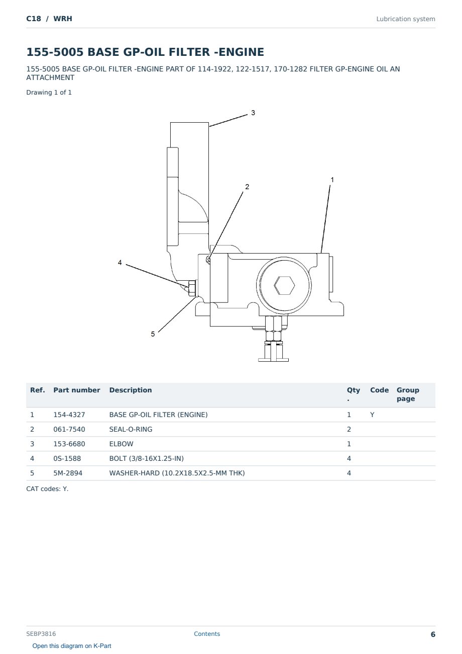 Caterpillar C18 S/N WRH Partsbook SEBP3816 (English) - sample page 6 of 10 Caterpillar C18 S/N WRH Partsbook SEBP3816 (English) - sample page 6 of 10