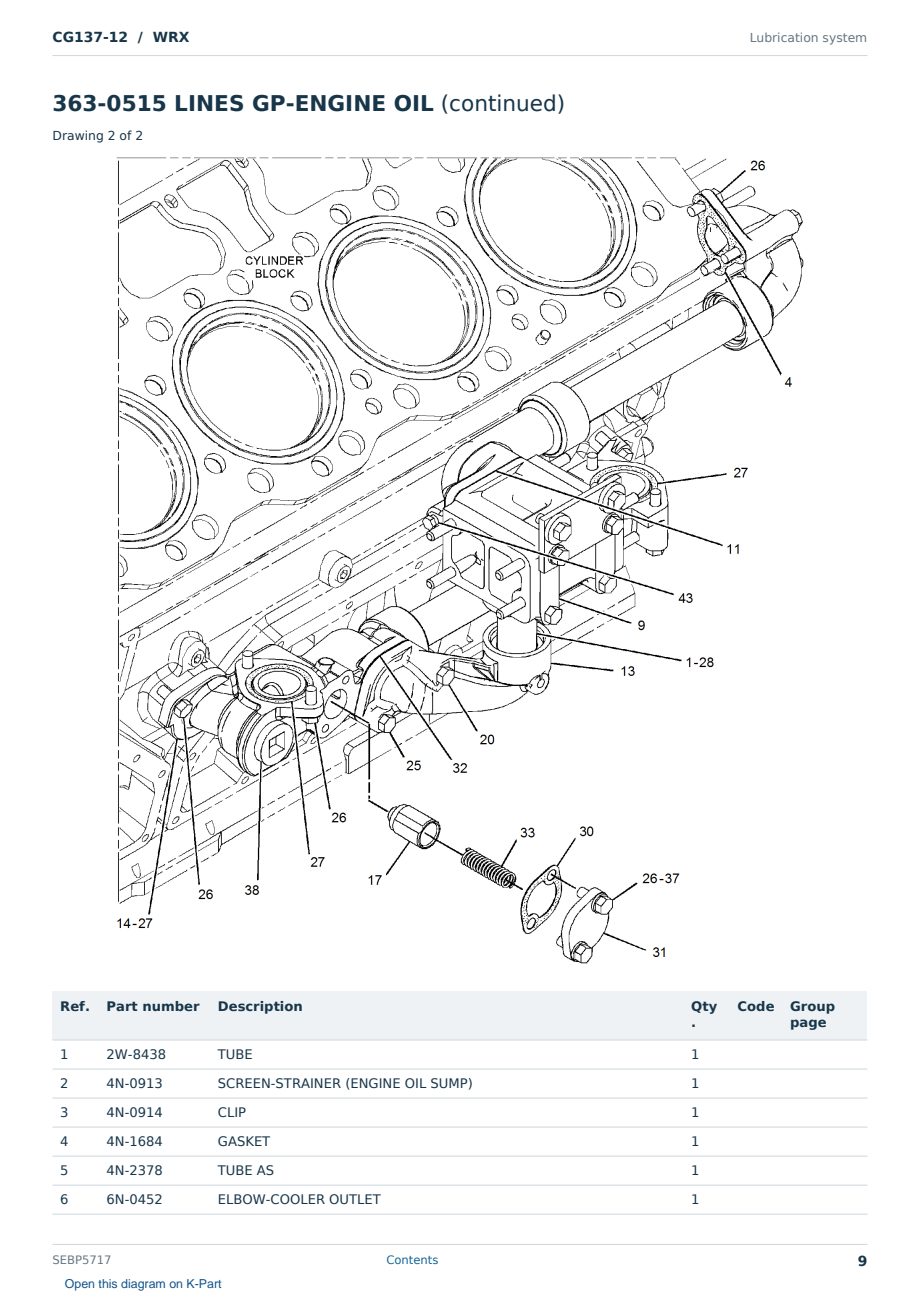 Caterpillar CG137-12 S/N WRX Partsbook SEBP5717 (English) - sample page 9 of 10 Caterpillar CG137-12 S/N WRX Partsbook SEBP5717 (English) - sample page 9 of 10