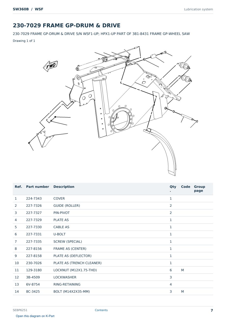 Caterpillar SW360B S/N WSF Partsbook SEBP6251 (English) - sample page 7 of 10 Caterpillar SW360B S/N WSF Partsbook SEBP6251 (English) - sample page 7 of 10