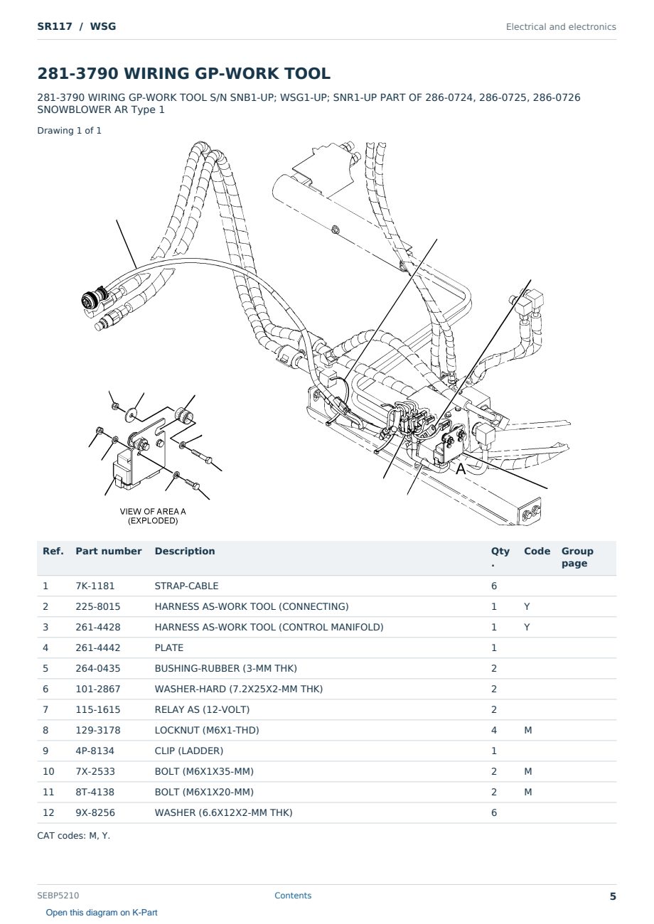 Caterpillar SR117 S/N WSG Partsbook SEBP5210 (English) - sample page 5 of 10 Caterpillar SR117 S/N WSG Partsbook SEBP5210 (English) - sample page 5 of 10