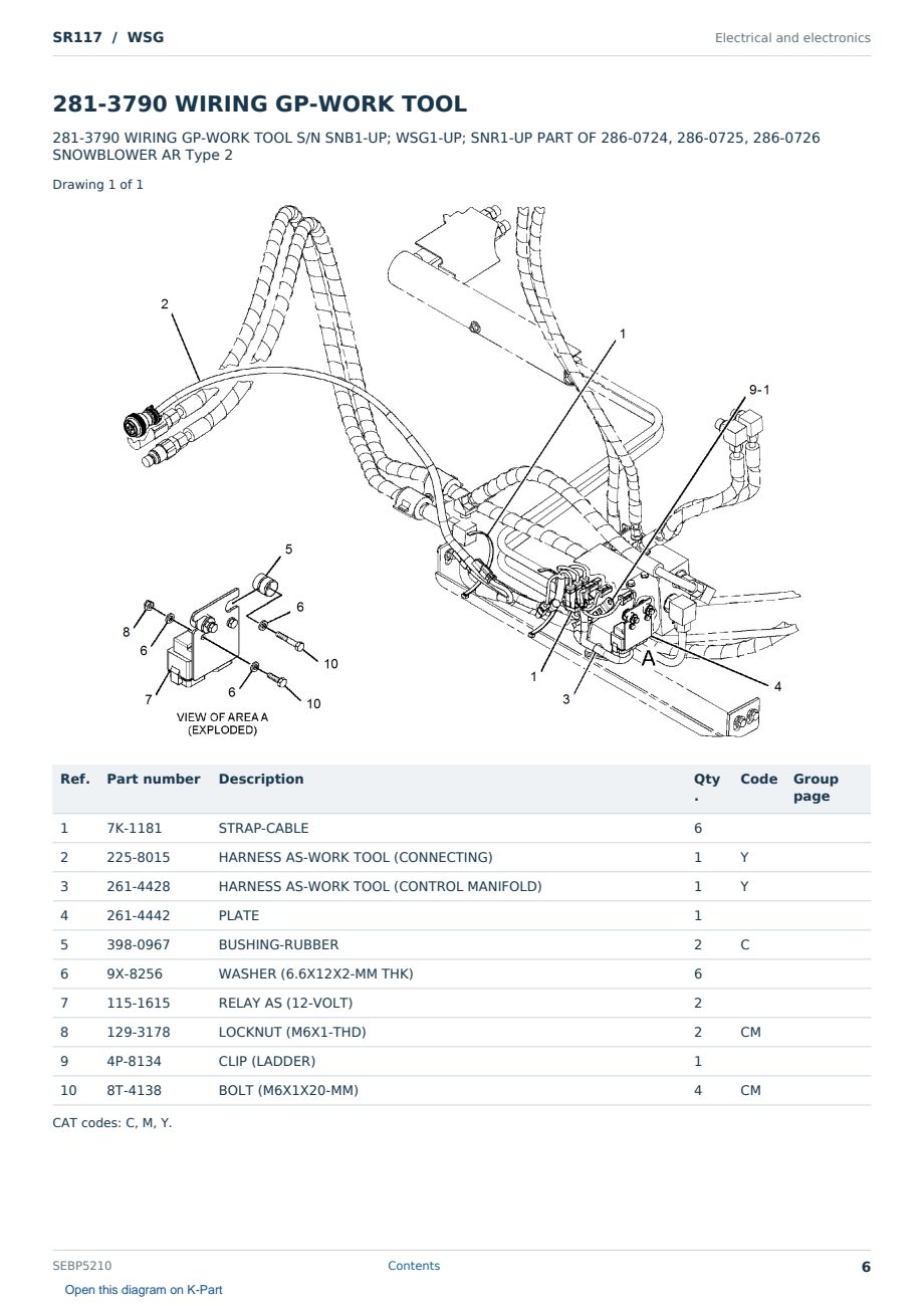 Caterpillar SR117 S/N WSG Partsbook SEBP5210 (English) - sample page 6 of 10 Caterpillar SR117 S/N WSG Partsbook SEBP5210 (English) - sample page 6 of 10
