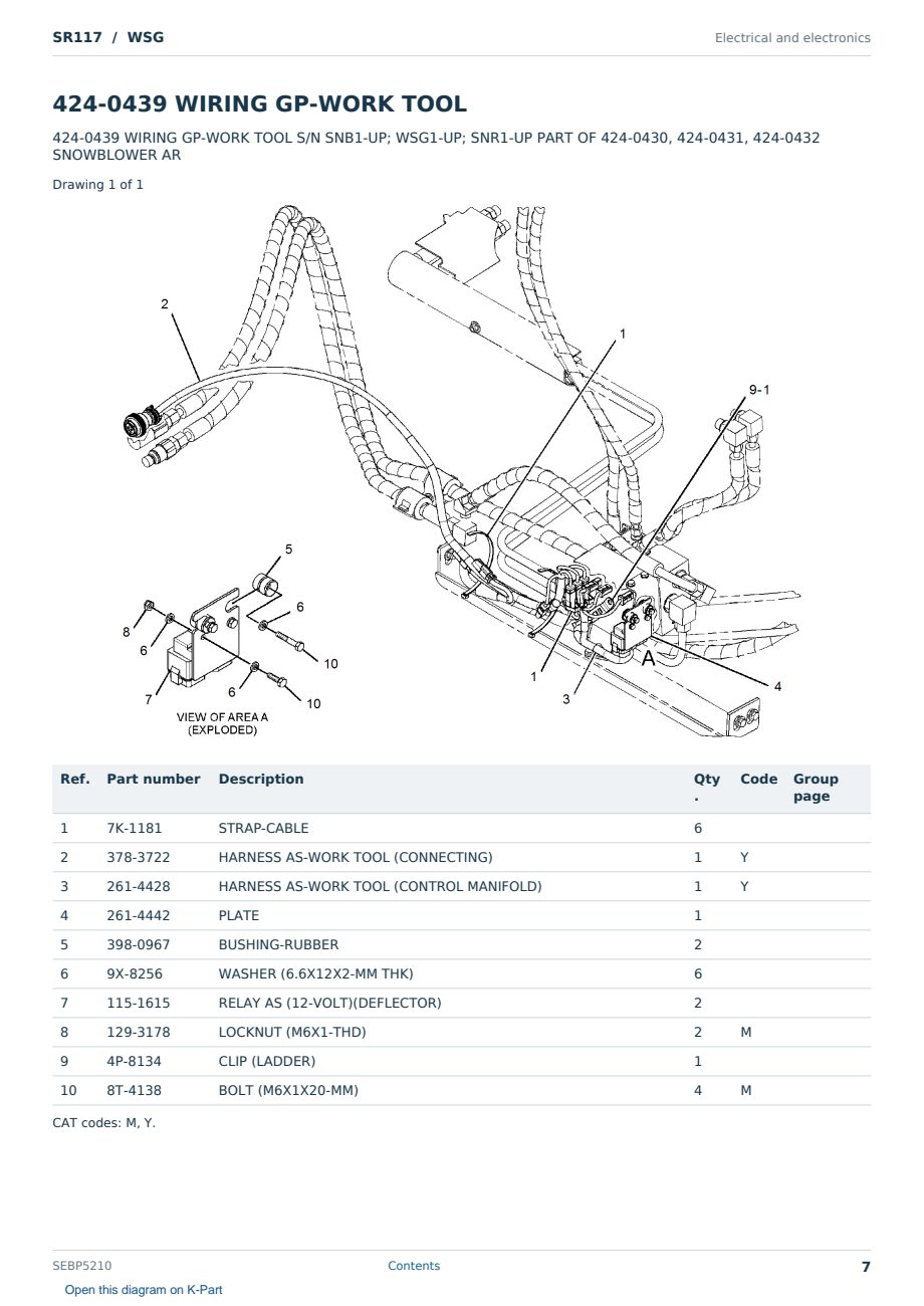 Caterpillar SR117 S/N WSG Partsbook SEBP5210 (English) - sample page 7 of 10 Caterpillar SR117 S/N WSG Partsbook SEBP5210 (English) - sample page 7 of 10