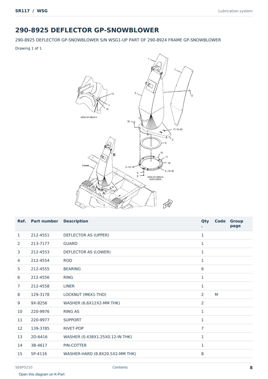 Caterpillar SR117 S/N WSG Partsbook SEBP5210 (English) - sample page 8 of 10 Caterpillar SR117 S/N WSG Partsbook SEBP5210 (English) - sample page 8 of 10