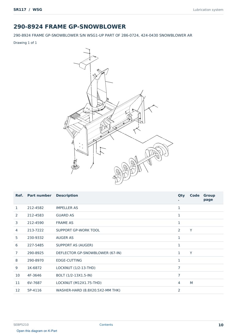 Caterpillar SR117 S/N WSG Partsbook SEBP5210 (English) - sample page 10 of 10 Caterpillar SR117 S/N WSG Partsbook SEBP5210 (English) - sample page 10 of 10