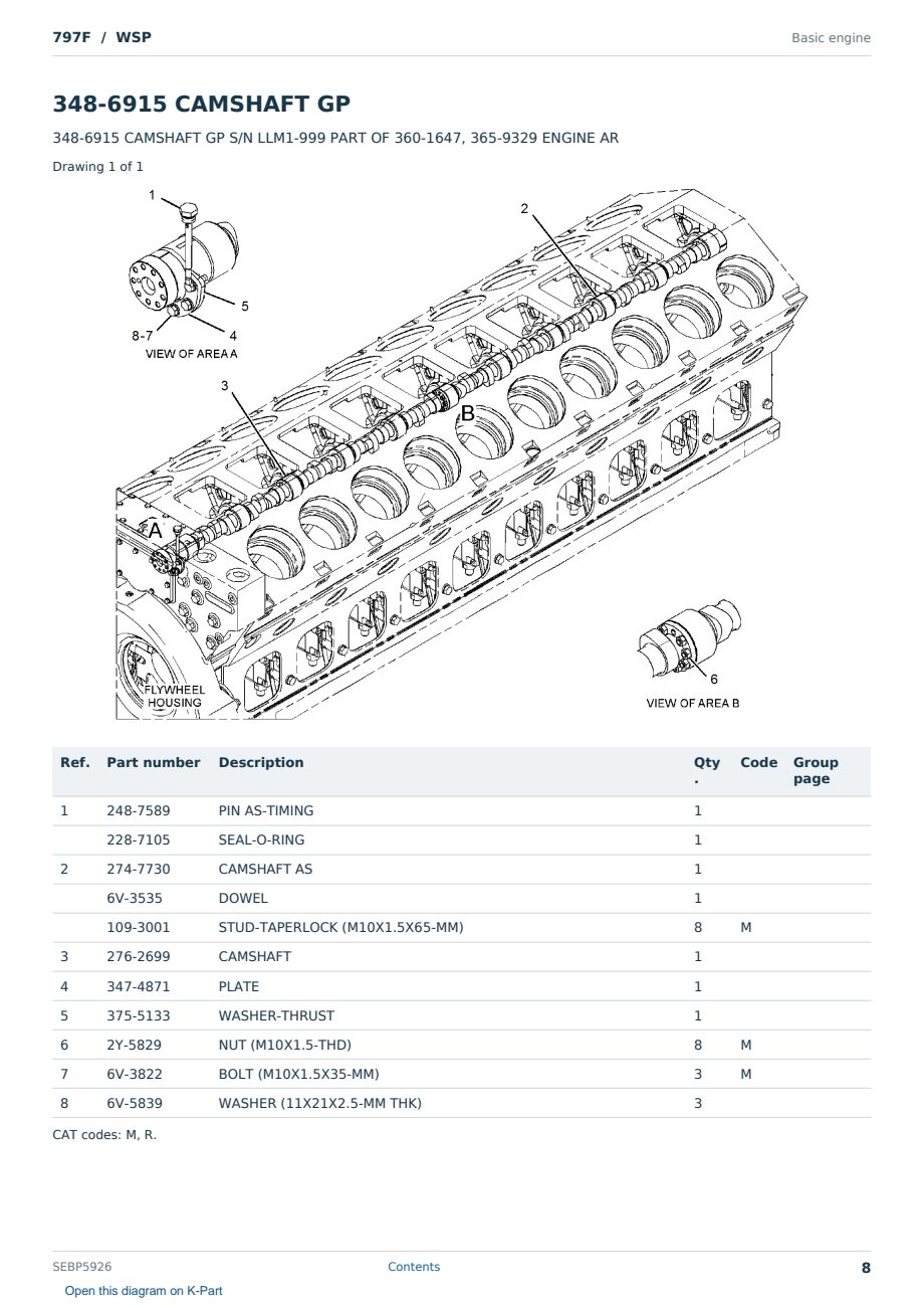 Caterpillar 797F S/N WSP Partsbook SEBP5926 (English) - sample page 8 of 10 Caterpillar 797F S/N WSP Partsbook SEBP5926 (English) - sample page 8 of 10