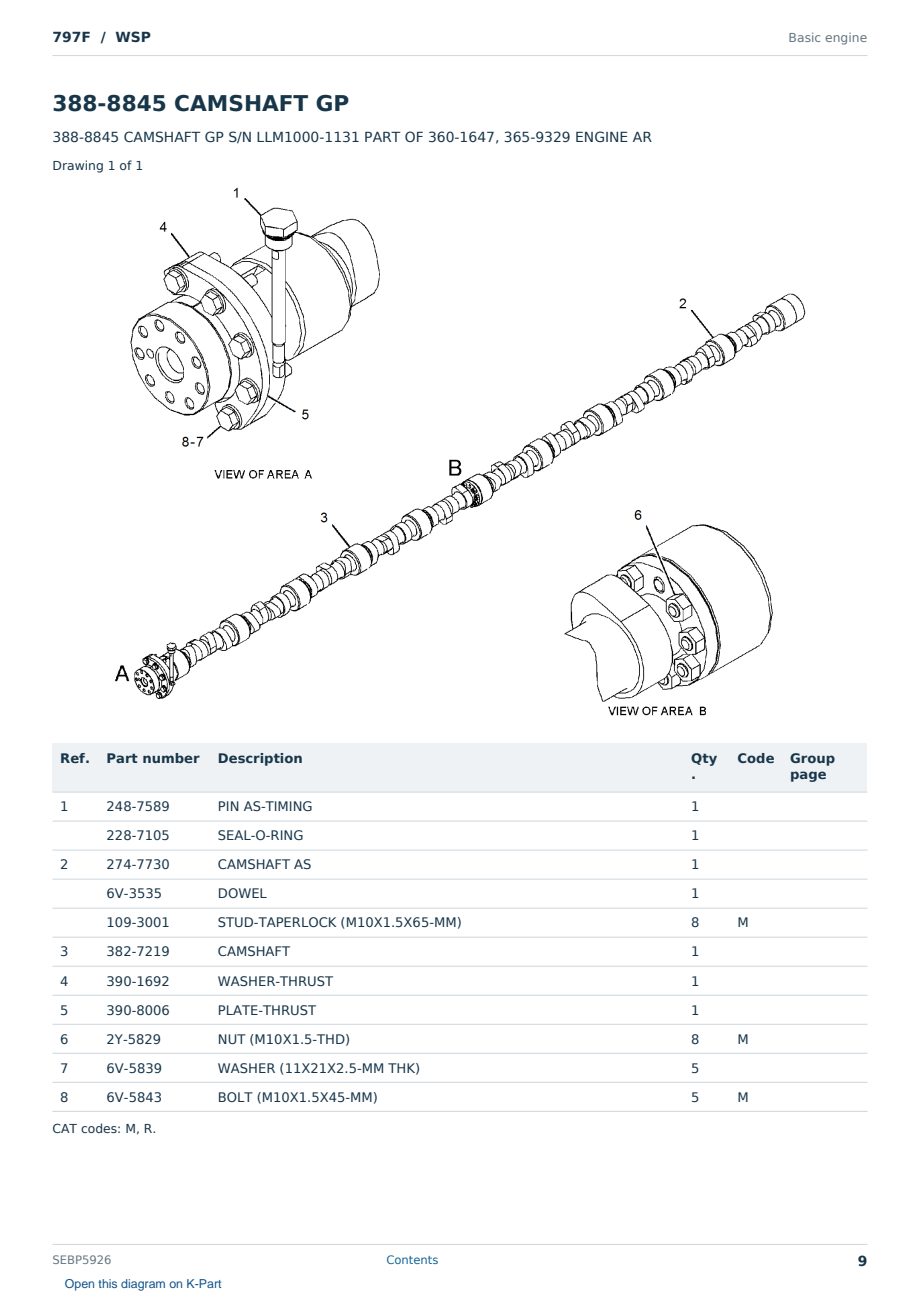 Caterpillar 797F S/N WSP Partsbook SEBP5926 (English) - sample page 9 of 10 Caterpillar 797F S/N WSP Partsbook SEBP5926 (English) - sample page 9 of 10