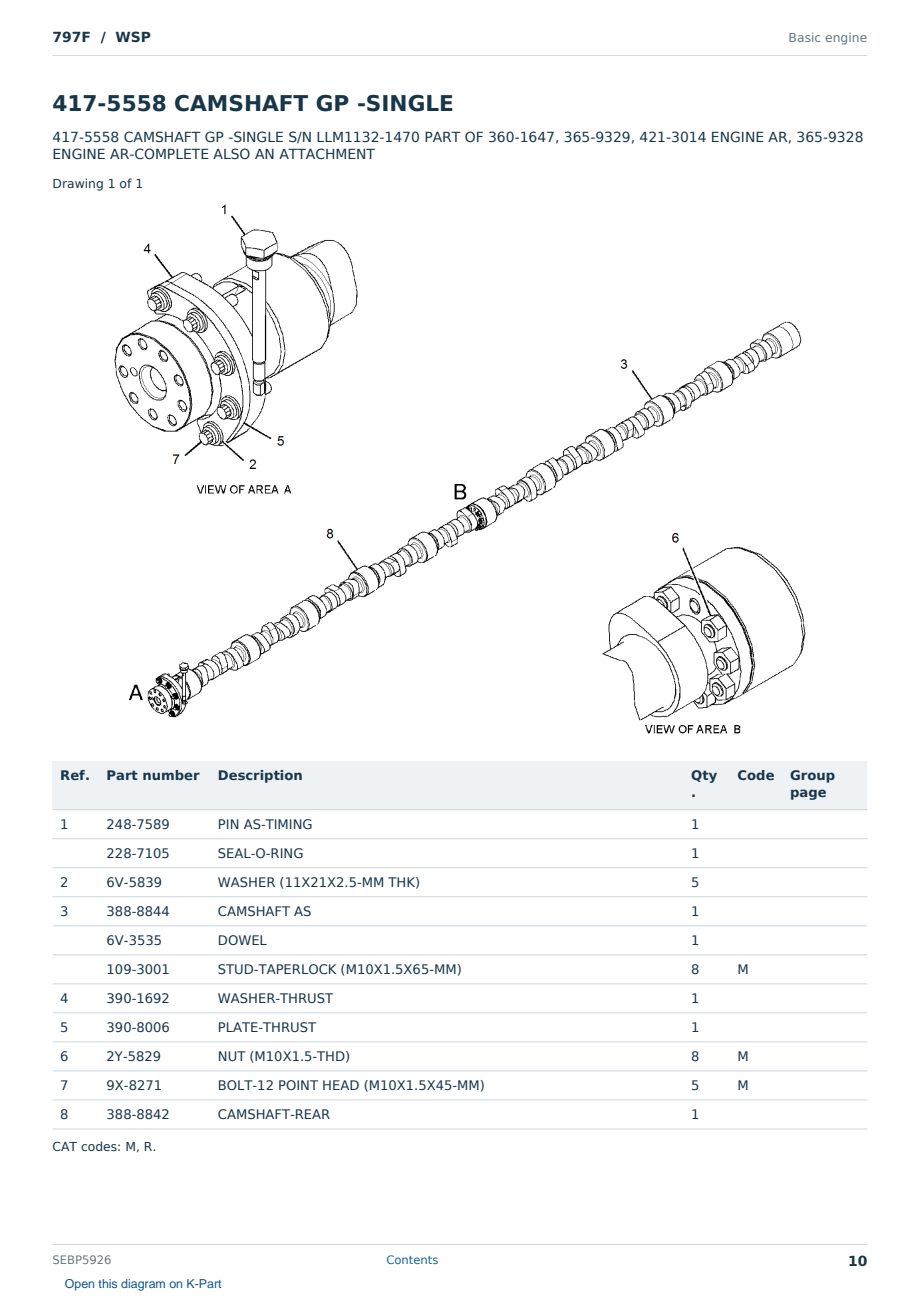 Caterpillar 797F S/N WSP Partsbook SEBP5926 (English) - sample page 10 of 10 Caterpillar 797F S/N WSP Partsbook SEBP5926 (English) - sample page 10 of 10