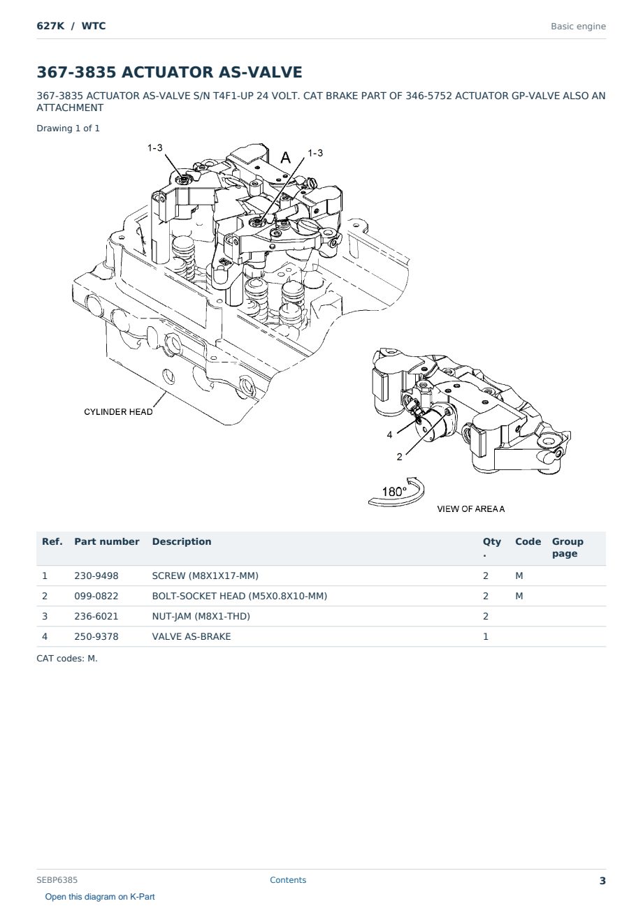 Caterpillar 627K S/N WTC Partsbook SEBP6385 (English) - sample page 3 of 10 Caterpillar 627K S/N WTC Partsbook SEBP6385 (English) - sample page 3 of 10