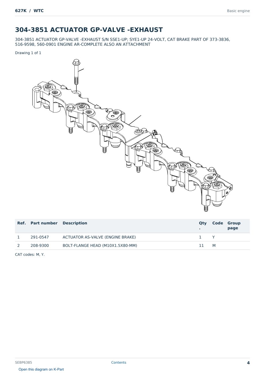 Caterpillar 627K S/N WTC Partsbook SEBP6385 (English) - sample page 4 of 10 Caterpillar 627K S/N WTC Partsbook SEBP6385 (English) - sample page 4 of 10