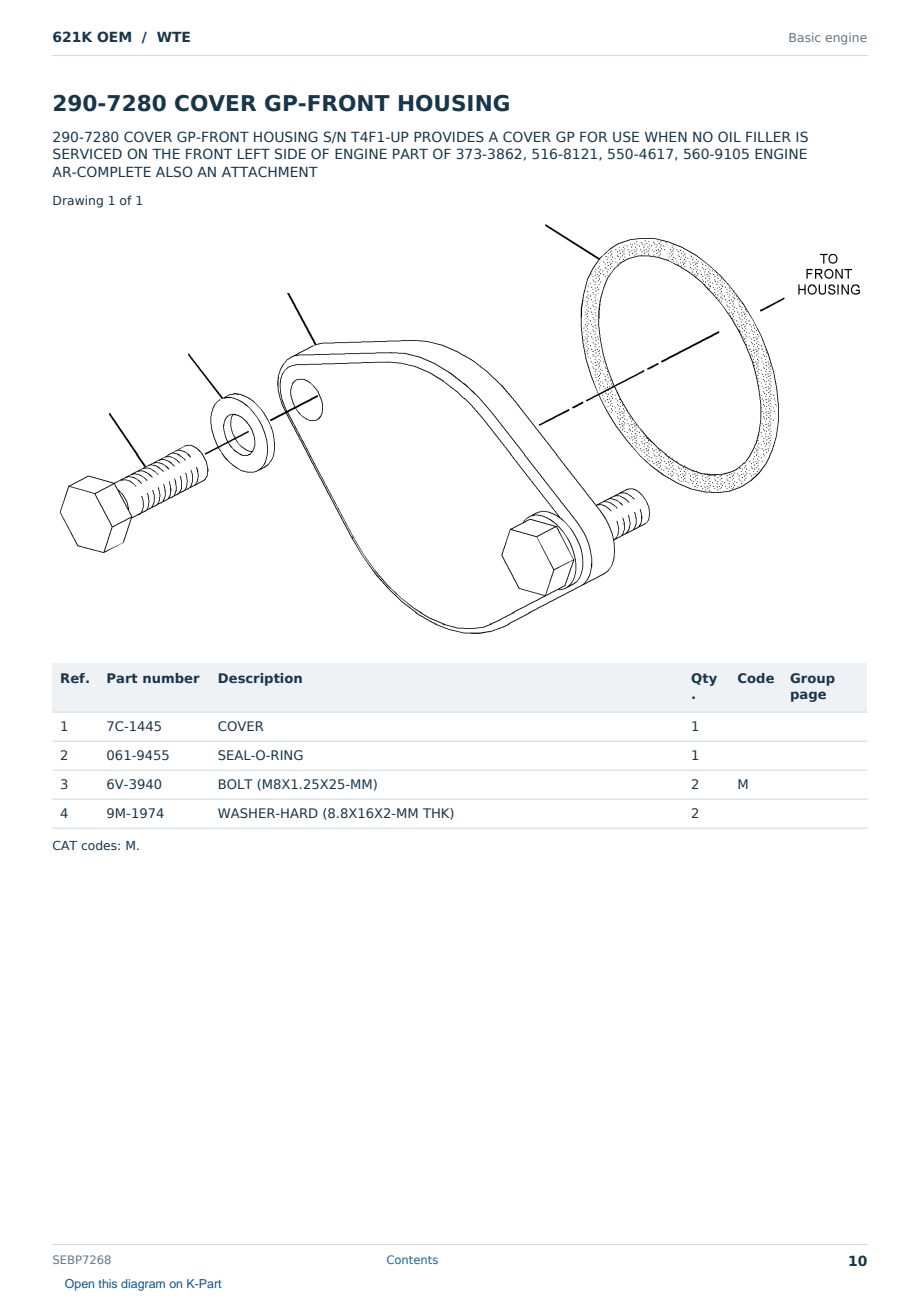 Caterpillar 621K OEM S/N WTE Partsbook SEBP7268 (English) - sample page 10 of 10 Caterpillar 621K OEM S/N WTE Partsbook SEBP7268 (English) - sample page 10 of 10