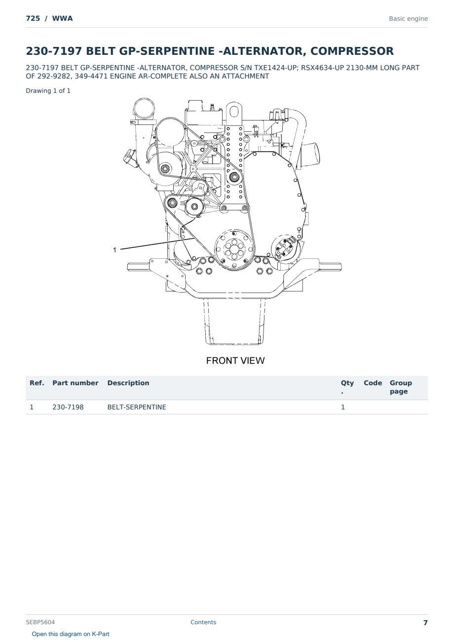 Caterpillar 725 S/N WWA Partsbook SEBP5604 (English) - sample page 7 of 10 Caterpillar 725 S/N WWA Partsbook SEBP5604 (English) - sample page 7 of 10