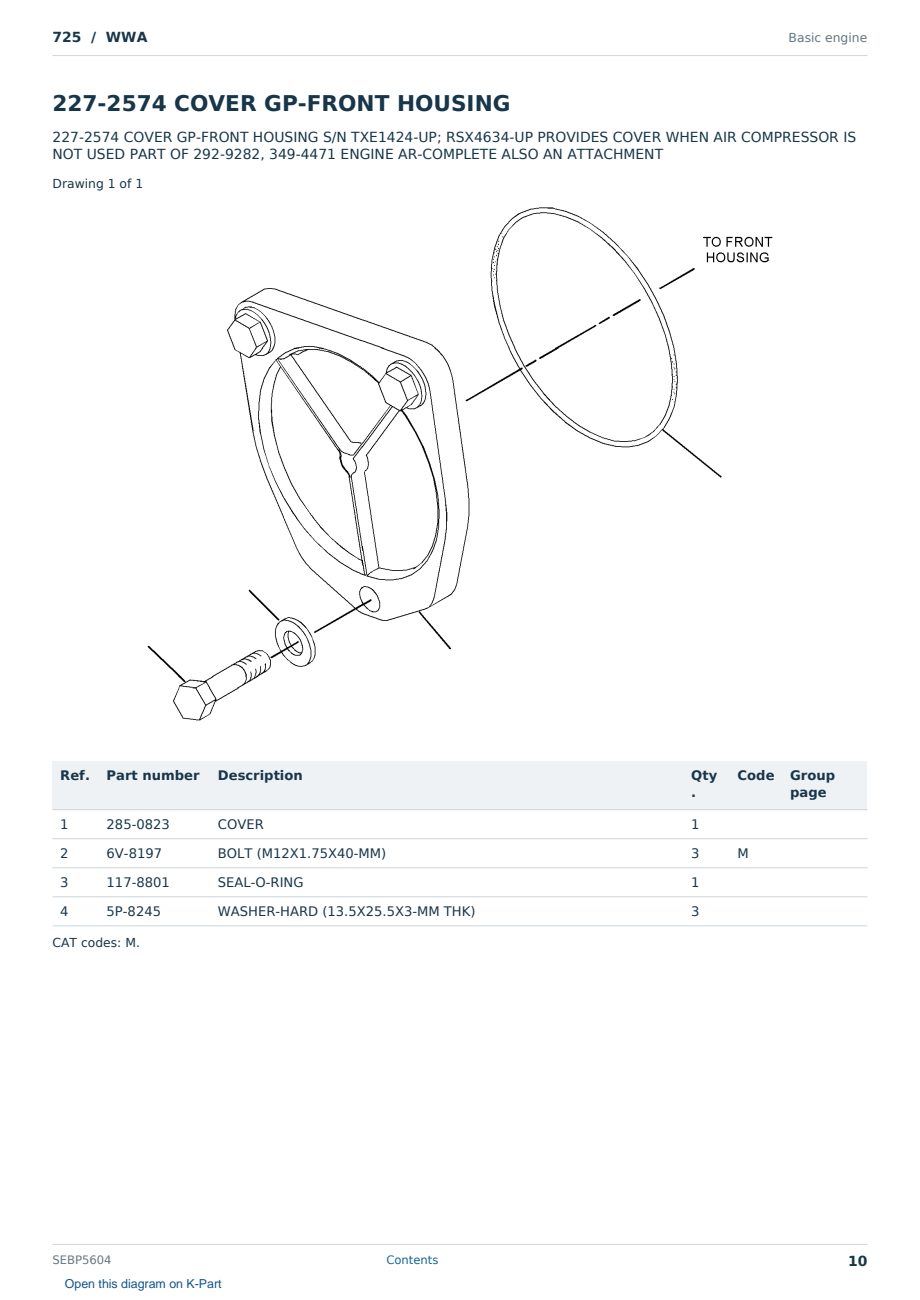 Caterpillar 725 S/N WWA Partsbook SEBP5604 (English) - sample page 10 of 10 Caterpillar 725 S/N WWA Partsbook SEBP5604 (English) - sample page 10 of 10