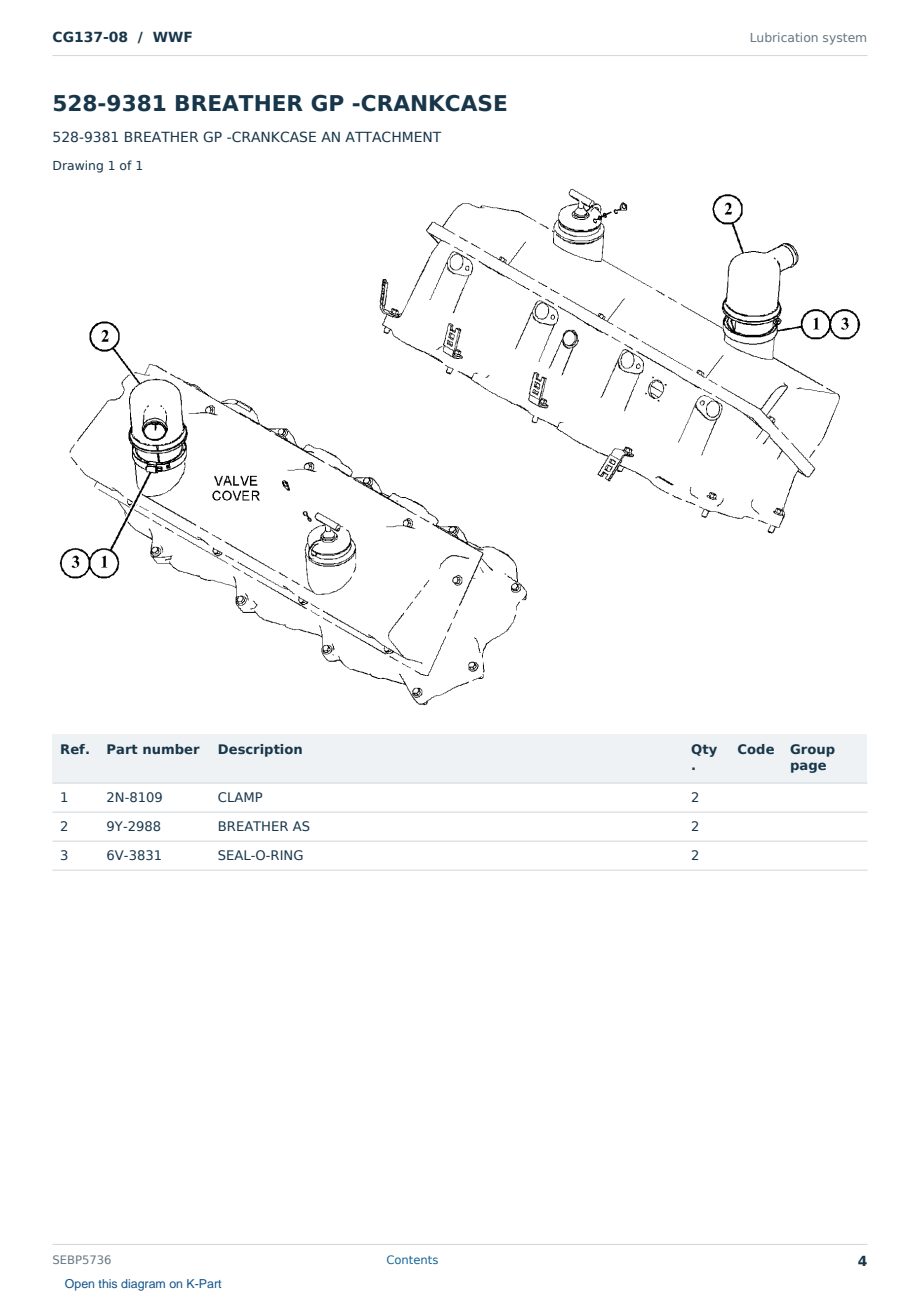 Caterpillar CG137-08 S/N WWF Partsbook SEBP5736 (English) - sample page 4 of 10 Caterpillar CG137-08 S/N WWF Partsbook SEBP5736 (English) - sample page 4 of 10