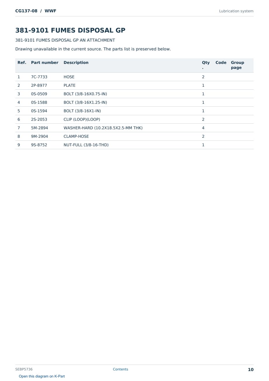 Caterpillar CG137-08 S/N WWF Partsbook SEBP5736 (English) - sample page 10 of 10 Caterpillar CG137-08 S/N WWF Partsbook SEBP5736 (English) - sample page 10 of 10