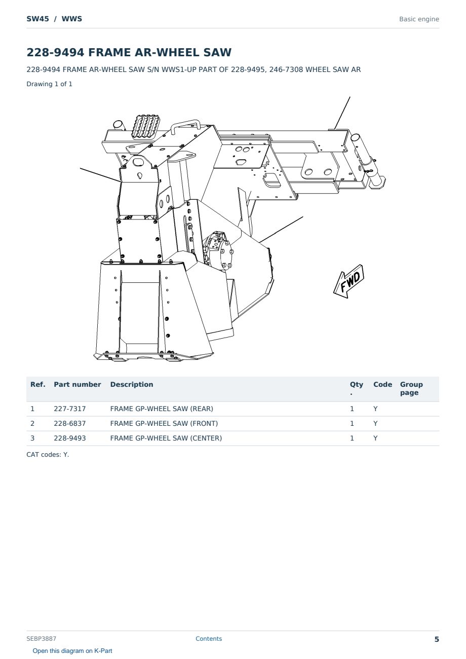 Caterpillar SW45 S/N WWS Partsbook SEBP3887 (English) - sample page 5 of 10 Caterpillar SW45 S/N WWS Partsbook SEBP3887 (English) - sample page 5 of 10