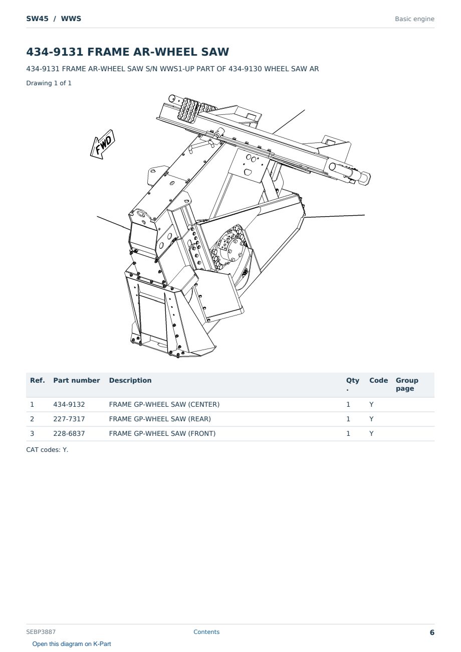 Caterpillar SW45 S/N WWS Partsbook SEBP3887 (English) - sample page 6 of 10 Caterpillar SW45 S/N WWS Partsbook SEBP3887 (English) - sample page 6 of 10