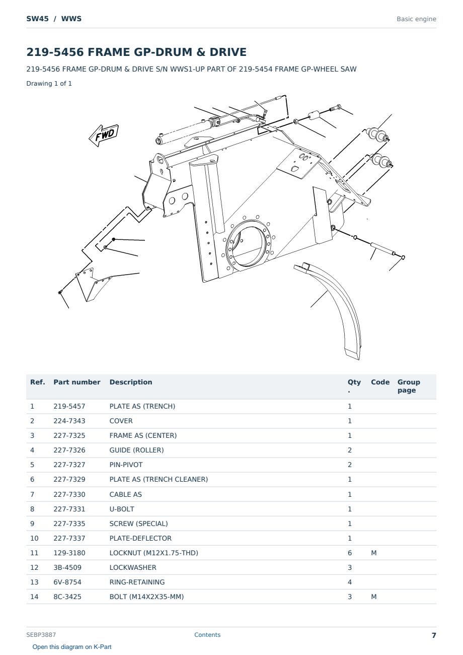 Caterpillar SW45 S/N WWS Partsbook SEBP3887 (English) - sample page 7 of 10 Caterpillar SW45 S/N WWS Partsbook SEBP3887 (English) - sample page 7 of 10