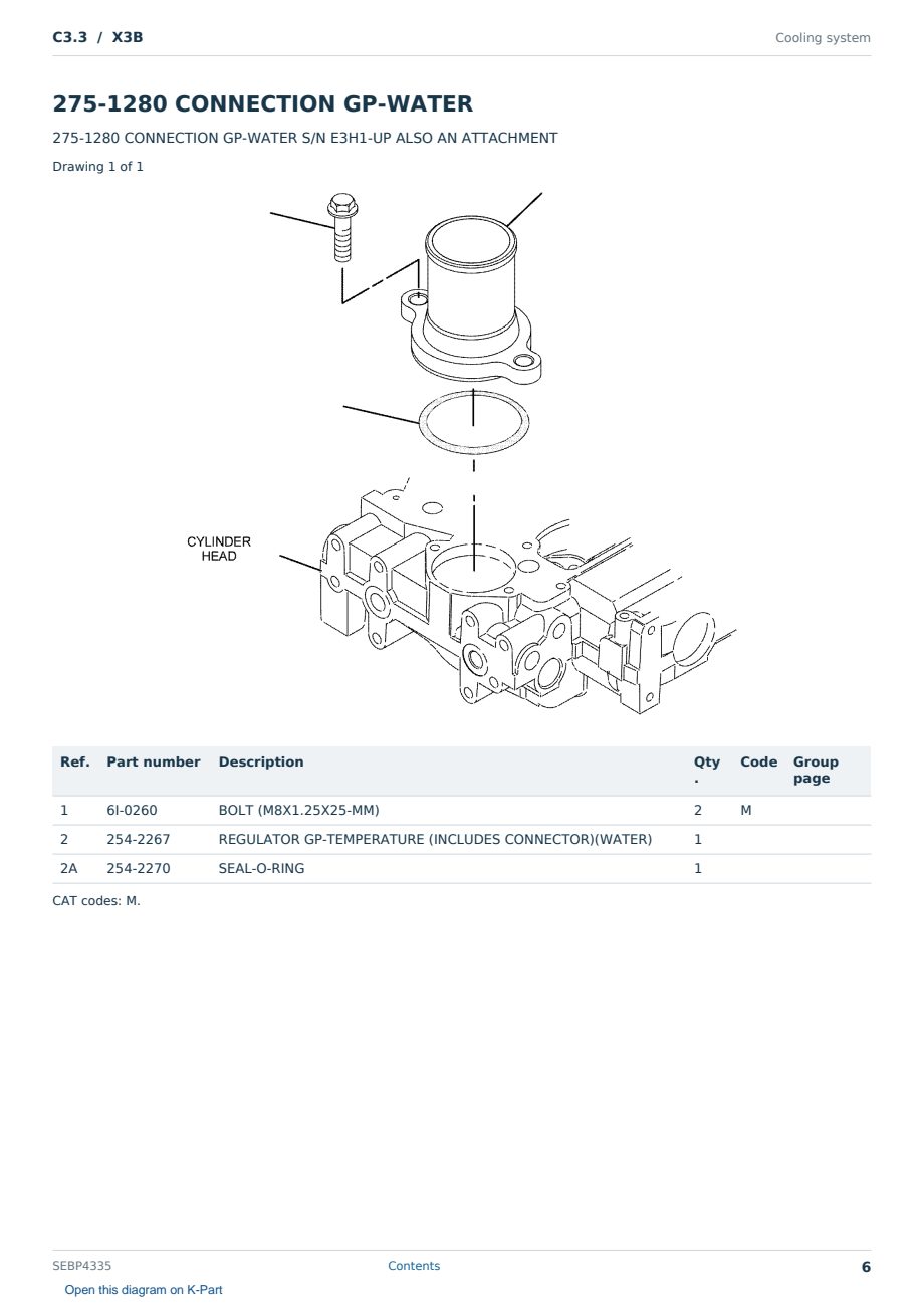Caterpillar C3.3 S/N X3B Partsbook SEBP4335 (English) - sample page 6 of 10 Caterpillar C3.3 S/N X3B Partsbook SEBP4335 (English) - sample page 6 of 10