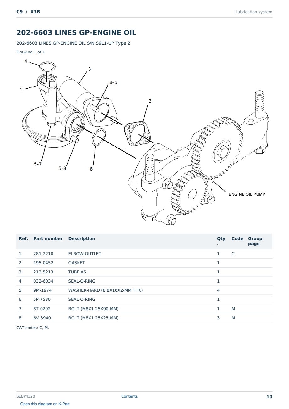 Caterpillar C9 S/N X3R Partsbook SEBP4320 (English) - sample page 10 of 10 Caterpillar C9 S/N X3R Partsbook SEBP4320 (English) - sample page 10 of 10
