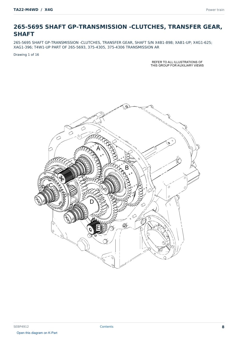 Caterpillar TA22-M4WD S/N X4G Partsbook SEBP4912 (English) - sample page 8 of 10 Caterpillar TA22-M4WD S/N X4G Partsbook SEBP4912 (English) - sample page 8 of 10