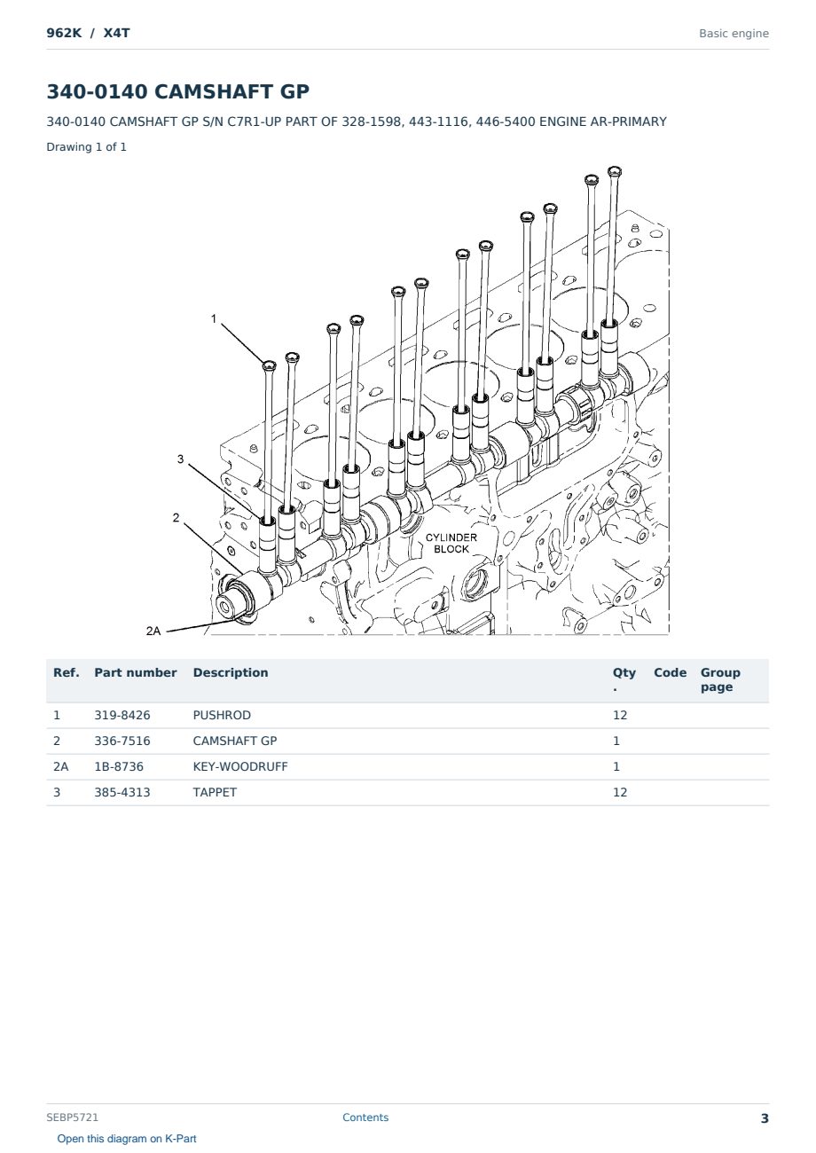 Caterpillar 962K S/N X4T Partsbook SEBP5721 (English) - sample page 3 of 10 Caterpillar 962K S/N X4T Partsbook SEBP5721 (English) - sample page 3 of 10