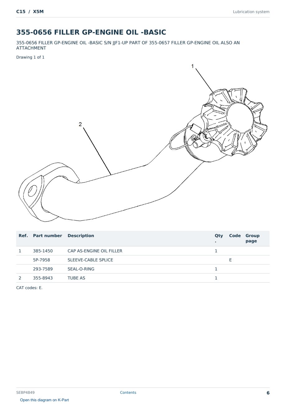 Caterpillar C15 S/N X5M Partsbook SEBP4849 (English) - sample page 6 of 10 Caterpillar C15 S/N X5M Partsbook SEBP4849 (English) - sample page 6 of 10