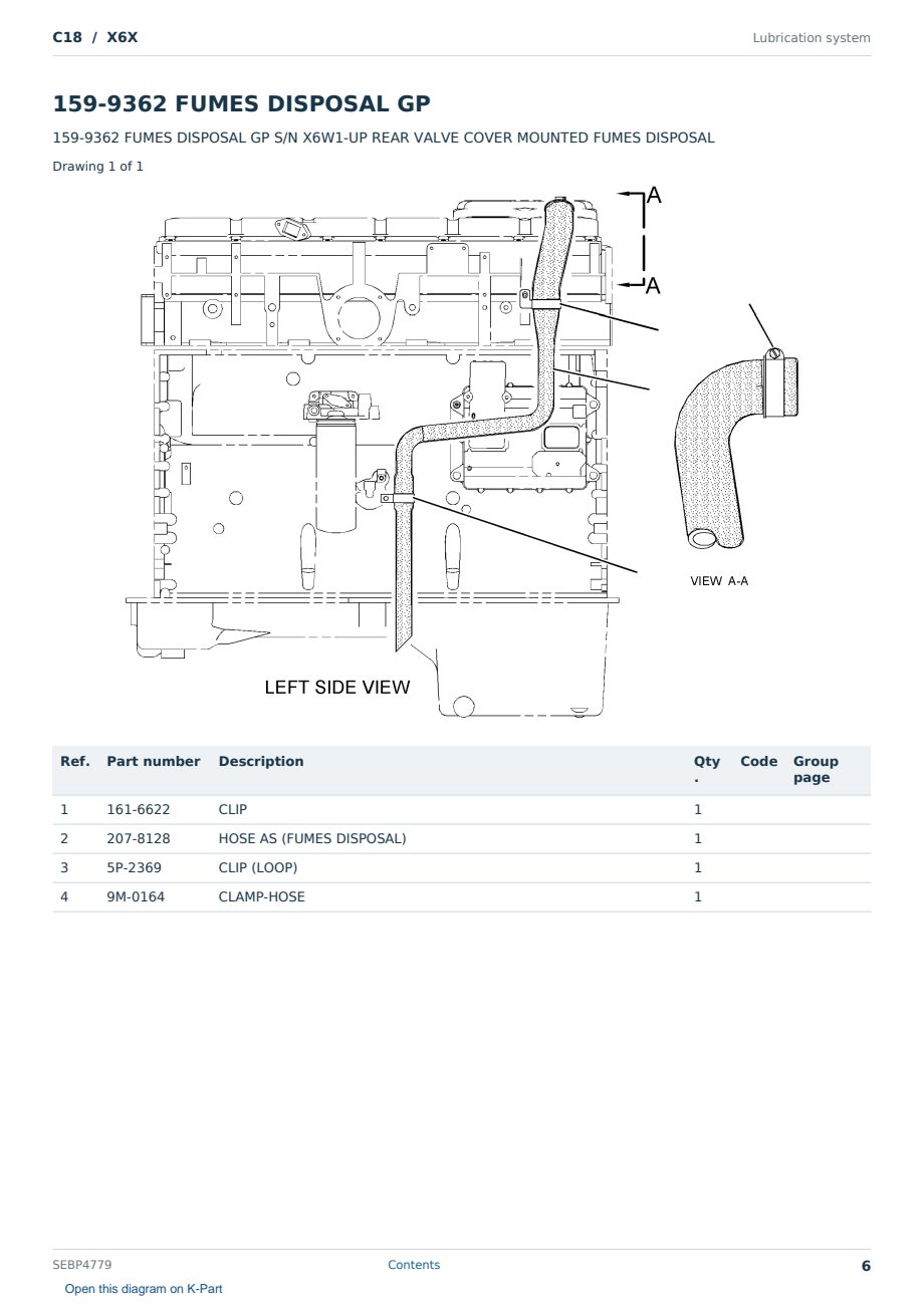 Caterpillar C18 S/N X6X Partsbook SEBP4779 (English) - sample page 6 of 10 Caterpillar C18 S/N X6X Partsbook SEBP4779 (English) - sample page 6 of 10