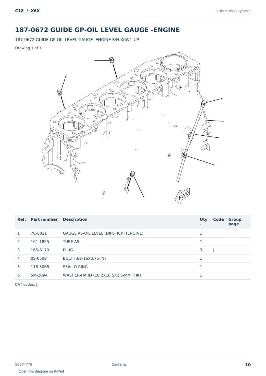 Caterpillar C18 S/N X6X Partsbook SEBP4779 (English) - sample page 10 of 10 Caterpillar C18 S/N X6X Partsbook SEBP4779 (English) - sample page 10 of 10