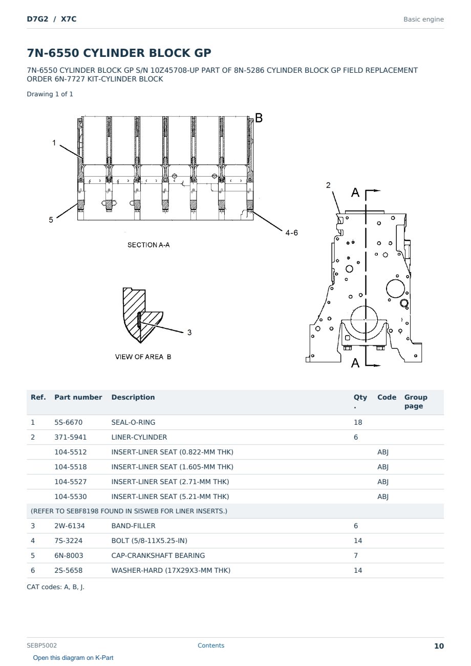 Caterpillar D7G2 S/N X7C Partsbook SEBP5002 (English) - sample page 10 of 10 Caterpillar D7G2 S/N X7C Partsbook SEBP5002 (English) - sample page 10 of 10