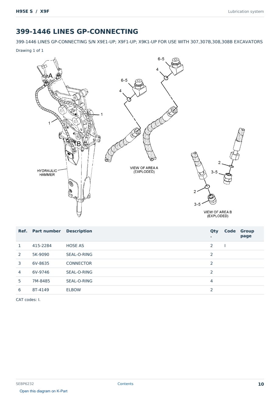 Caterpillar H95E S S/N X9F Partsbook SEBP6232 (English) - sample page 10 of 10 Caterpillar H95E S S/N X9F Partsbook SEBP6232 (English) - sample page 10 of 10