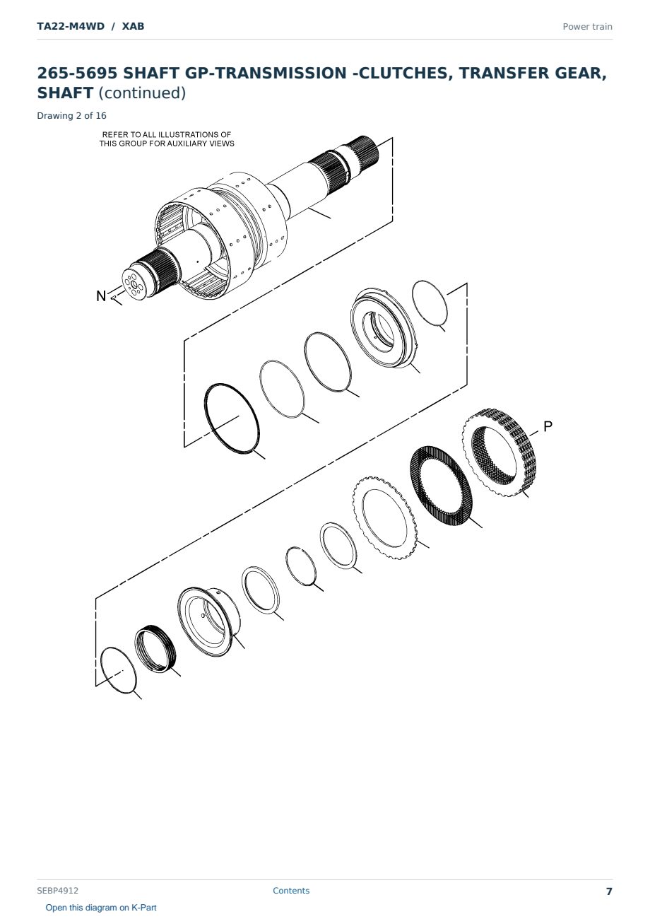 Caterpillar TA22-M4WD S/N XAB Partsbook SEBP4912 (English) - sample page 7 of 10 Caterpillar TA22-M4WD S/N XAB Partsbook SEBP4912 (English) - sample page 7 of 10