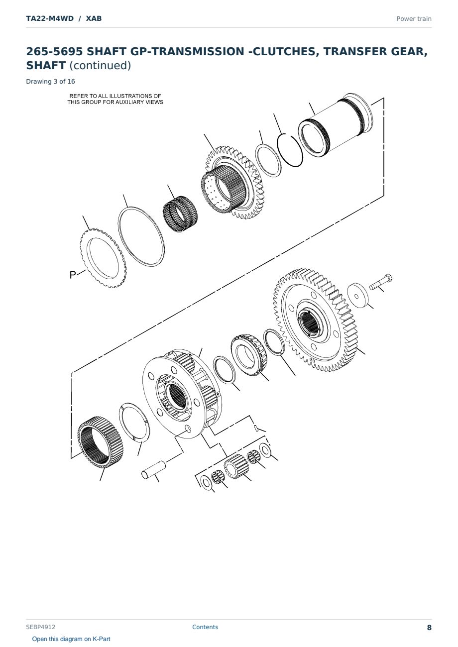 Caterpillar TA22-M4WD S/N XAB Partsbook SEBP4912 (English) - sample page 8 of 10 Caterpillar TA22-M4WD S/N XAB Partsbook SEBP4912 (English) - sample page 8 of 10