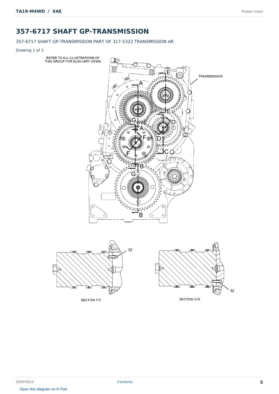 Caterpillar TA19-M4WD S/N XAE Partsbook SEBP5653 (English) - sample page 5 of 10 Caterpillar TA19-M4WD S/N XAE Partsbook SEBP5653 (English) - sample page 5 of 10