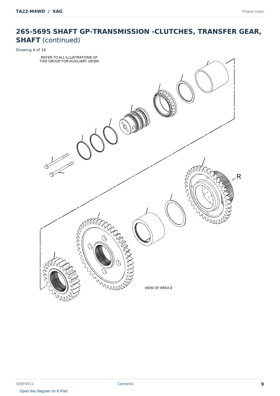 Caterpillar TA22-M4WD S/N XAG Partsbook SEBP4912 (English) - sample page 9 of 10 Caterpillar TA22-M4WD S/N XAG Partsbook SEBP4912 (English) - sample page 9 of 10