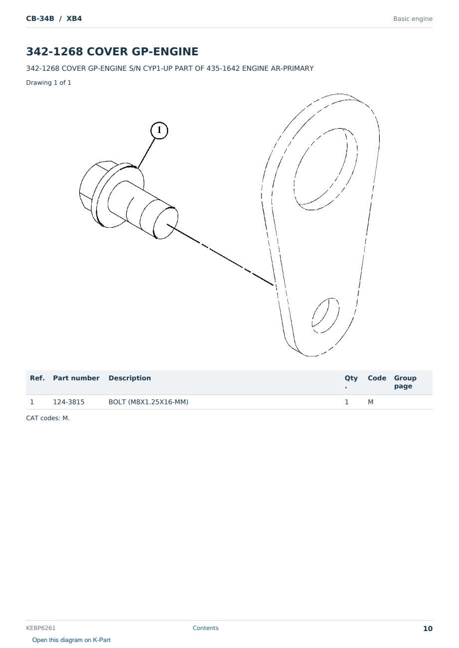 Caterpillar CB-34B S/N XB4 Partsbook KEBP6261 (English) - sample page 10 of 10 Caterpillar CB-34B S/N XB4 Partsbook KEBP6261 (English) - sample page 10 of 10