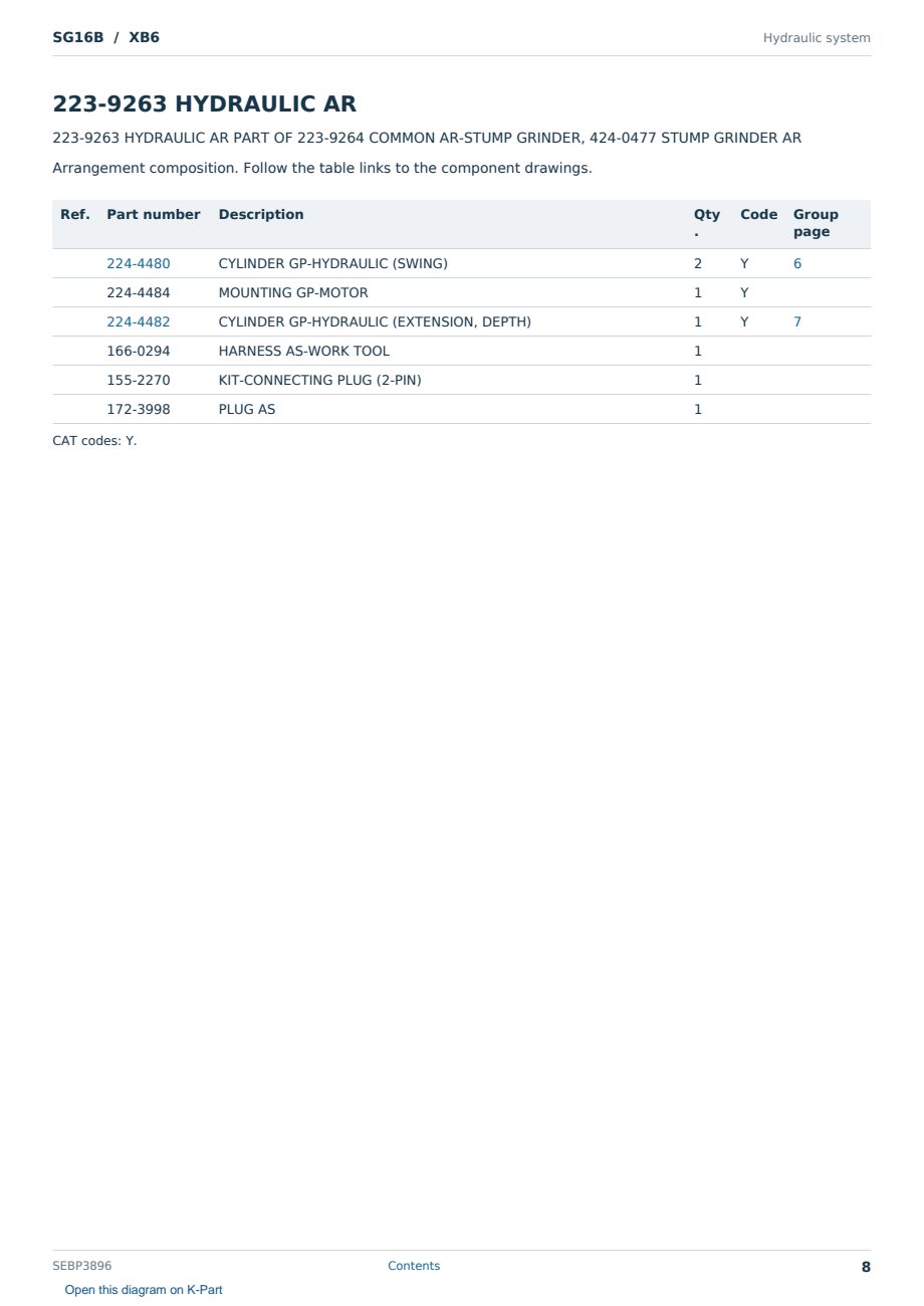 Caterpillar SG16B S/N XB6 Partsbook SEBP3896 (English) - sample page 8 of 10 Caterpillar SG16B S/N XB6 Partsbook SEBP3896 (English) - sample page 8 of 10