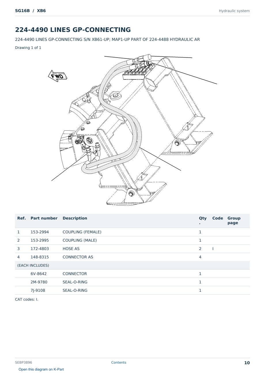 Caterpillar SG16B S/N XB6 Partsbook SEBP3896 (English) - sample page 10 of 10 Caterpillar SG16B S/N XB6 Partsbook SEBP3896 (English) - sample page 10 of 10