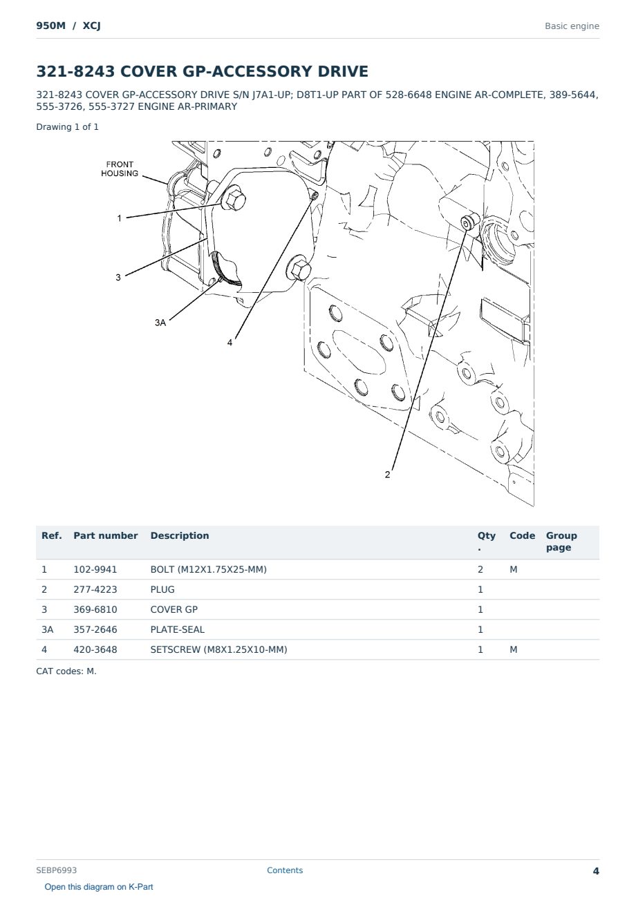 Caterpillar 950M S/N XCJ Partsbook SEBP6993 (English) - sample page 4 of 10 Caterpillar 950M S/N XCJ Partsbook SEBP6993 (English) - sample page 4 of 10