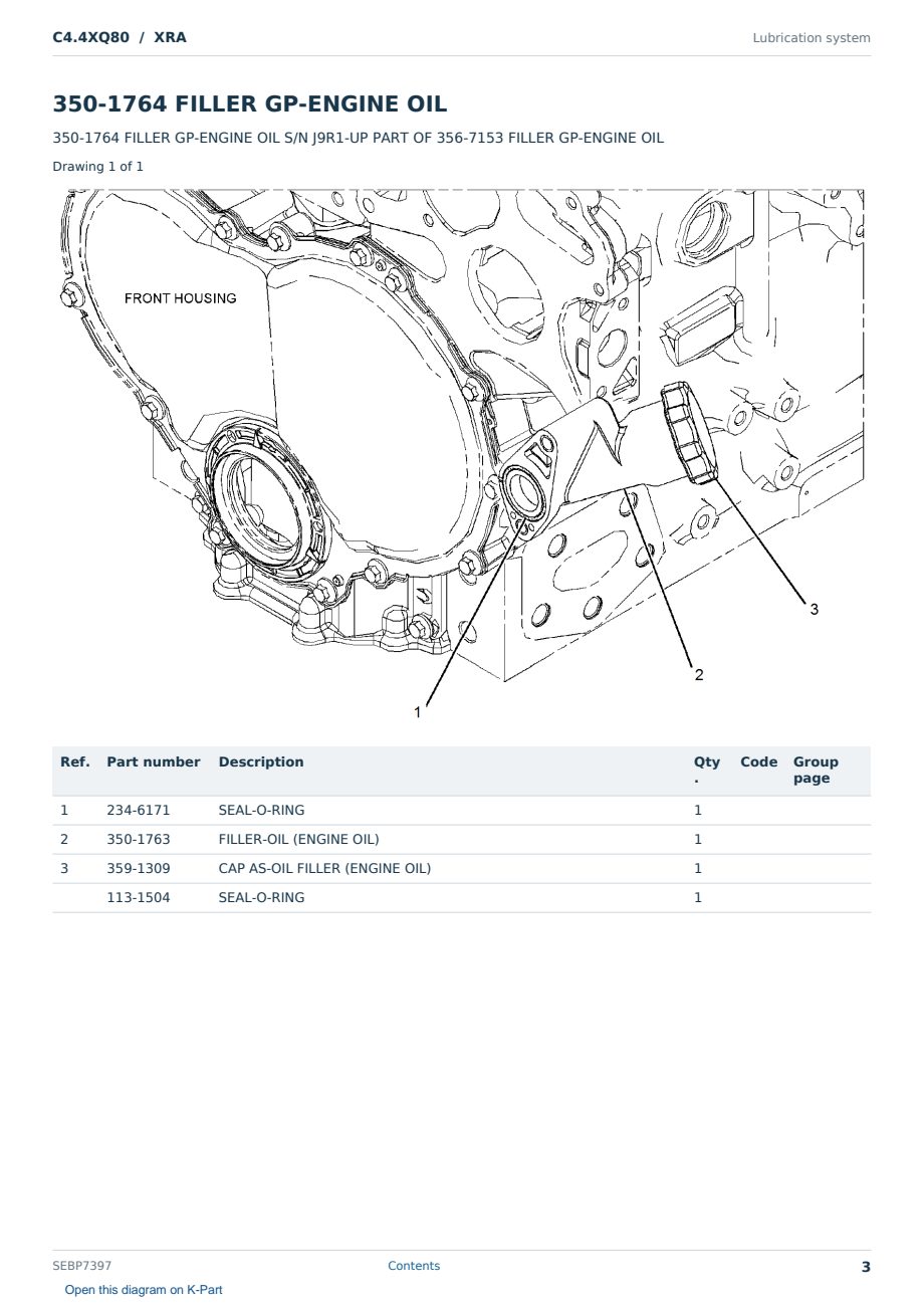 Caterpillar C4.4XQ80 S/N XRA Partsbook SEBP7397 (English) - sample page 3 of 10 Caterpillar C4.4XQ80 S/N XRA Partsbook SEBP7397 (English) - sample page 3 of 10