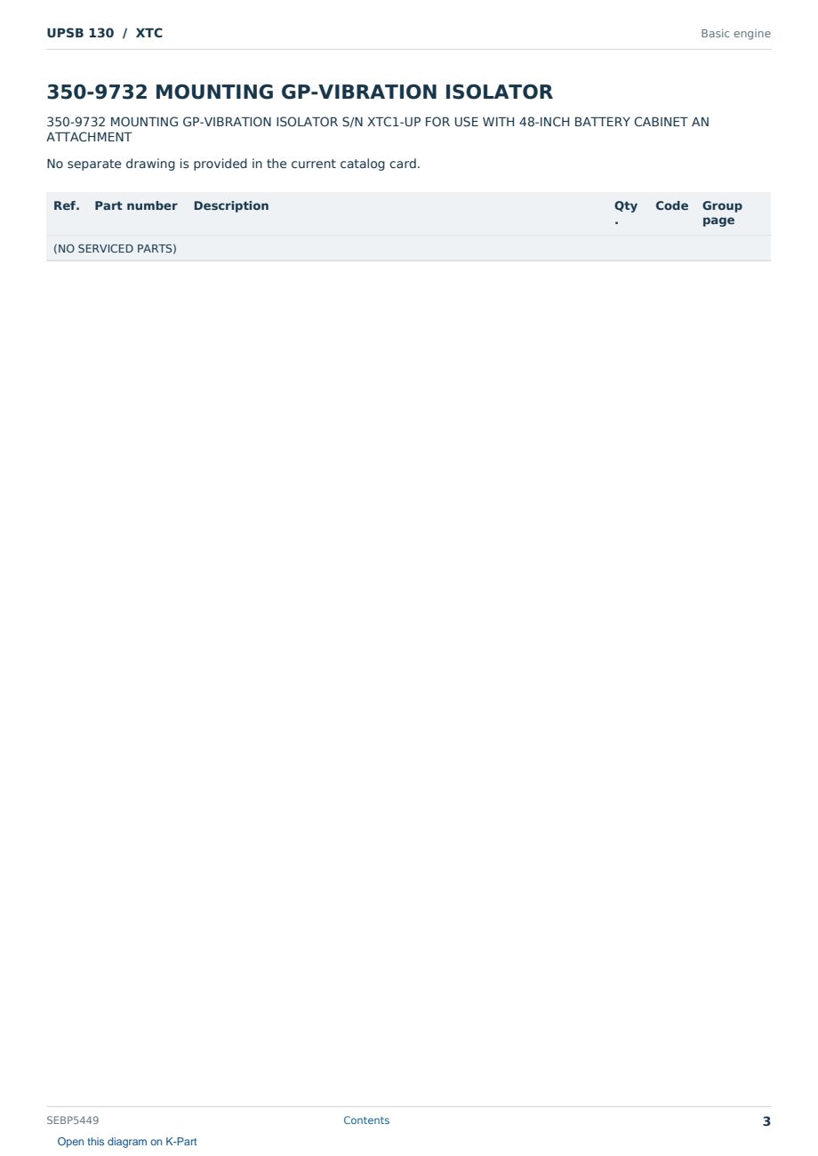 Caterpillar UPSB 130 S/N XTC Partsbook SEBP5449 (English) - sample page 3 of 10 Caterpillar UPSB 130 S/N XTC Partsbook SEBP5449 (English) - sample page 3 of 10