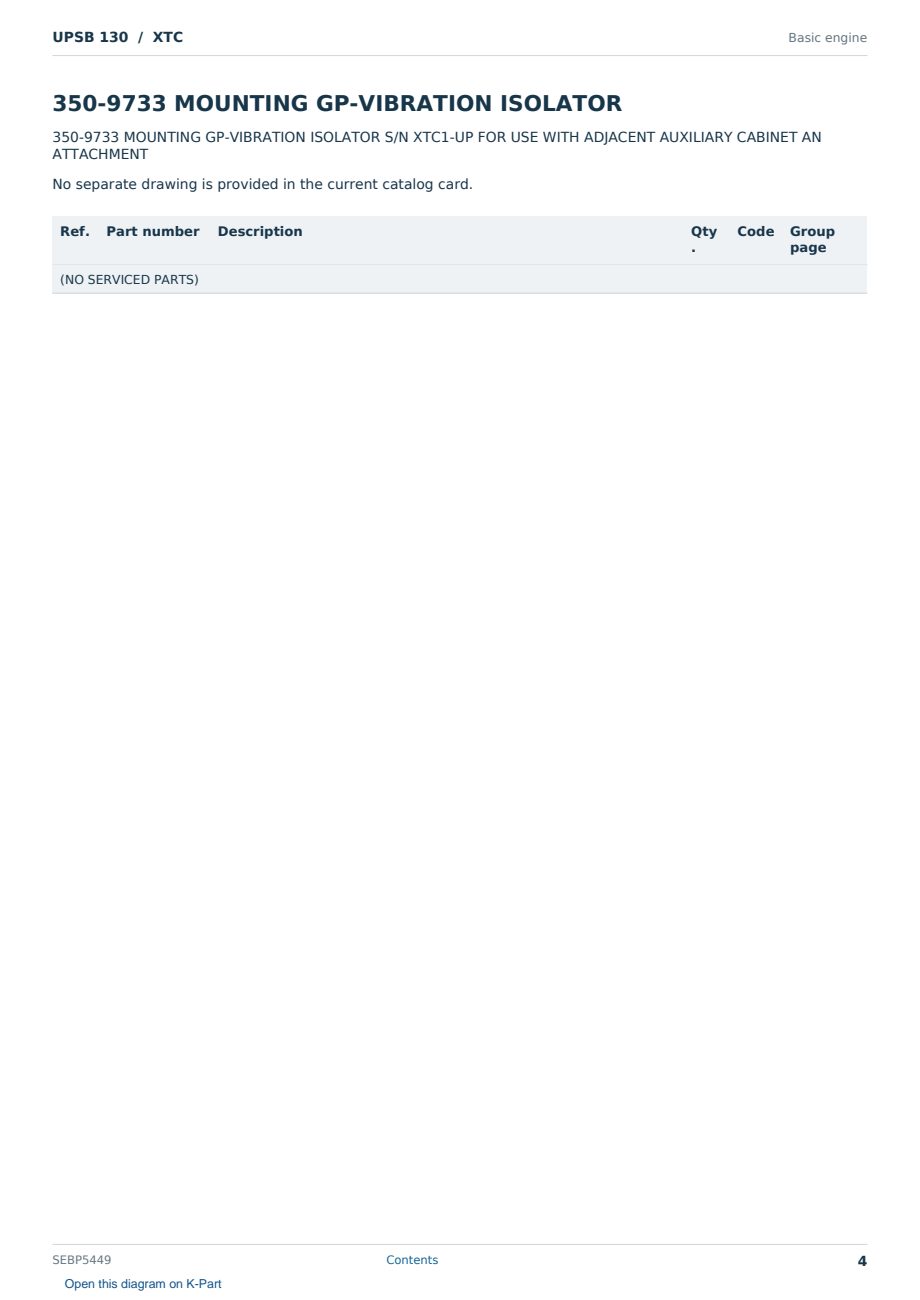 Caterpillar UPSB 130 S/N XTC Partsbook SEBP5449 (English) - sample page 4 of 10 Caterpillar UPSB 130 S/N XTC Partsbook SEBP5449 (English) - sample page 4 of 10