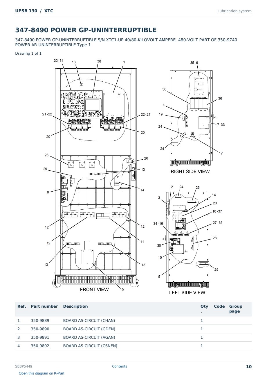Caterpillar UPSB 130 S/N XTC Partsbook SEBP5449 (English) - sample page 10 of 10 Caterpillar UPSB 130 S/N XTC Partsbook SEBP5449 (English) - sample page 10 of 10