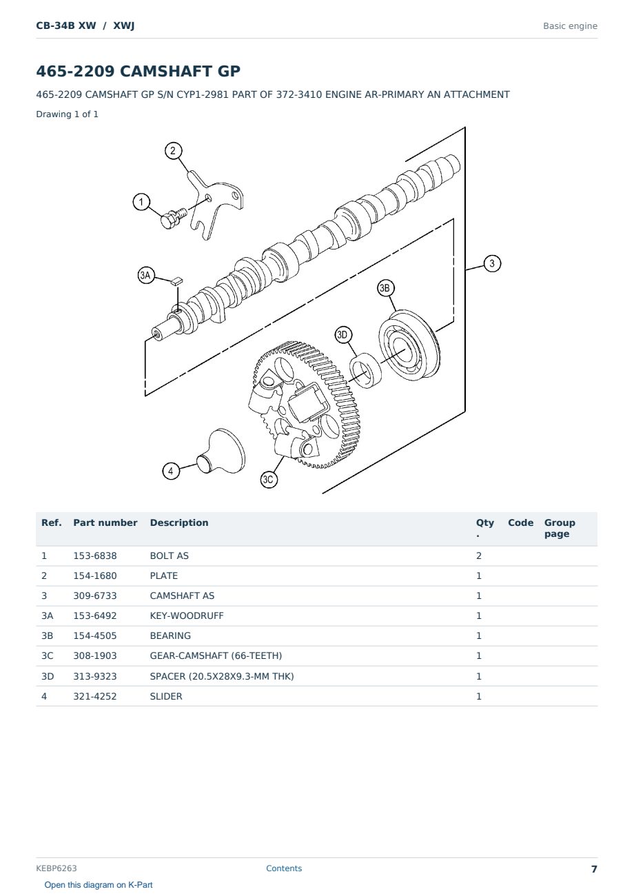 Caterpillar CB-34B XW S/N XWJ Partsbook KEBP6263 (English) - sample page 7 of 10 Caterpillar CB-34B XW S/N XWJ Partsbook KEBP6263 (English) - sample page 7 of 10