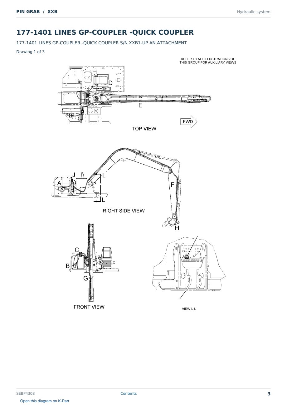 Caterpillar PIN GRAB S/N XXB Partsbook SEBP4308 (English) - sample page 3 of 10 Caterpillar PIN GRAB S/N XXB Partsbook SEBP4308 (English) - sample page 3 of 10