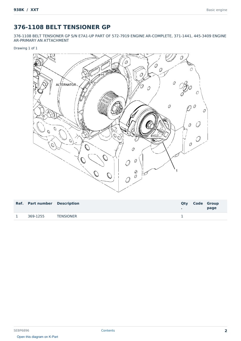 Caterpillar 938K S/N XXT Partsbook SEBP6896 (English) - sample page 2 of 10 Caterpillar 938K S/N XXT Partsbook SEBP6896 (English) - sample page 2 of 10