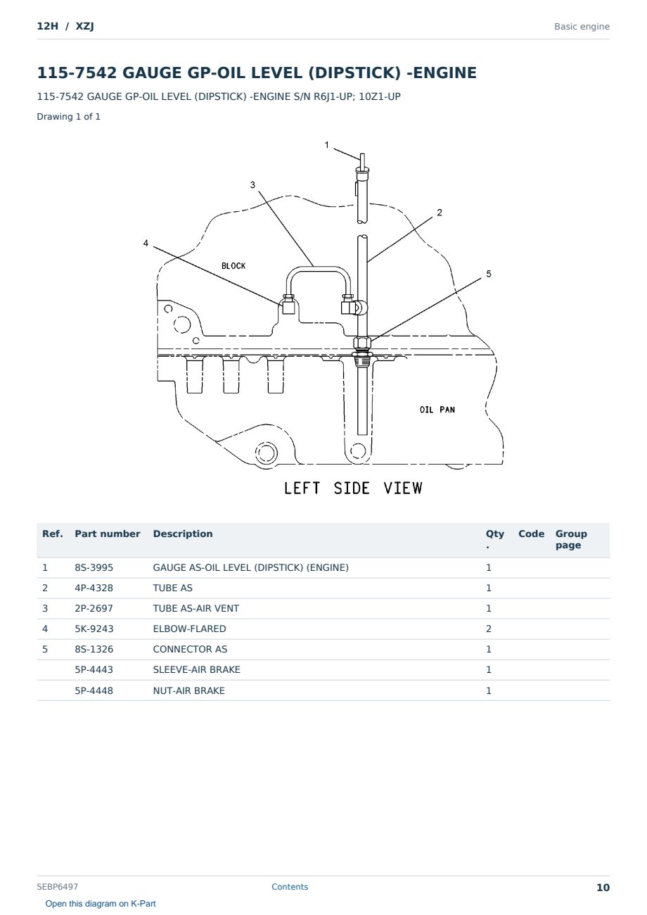 Caterpillar 12H S/N XZJ Partsbook SEBP6497 (English) - sample page 10 of 10 Caterpillar 12H S/N XZJ Partsbook SEBP6497 (English) - sample page 10 of 10