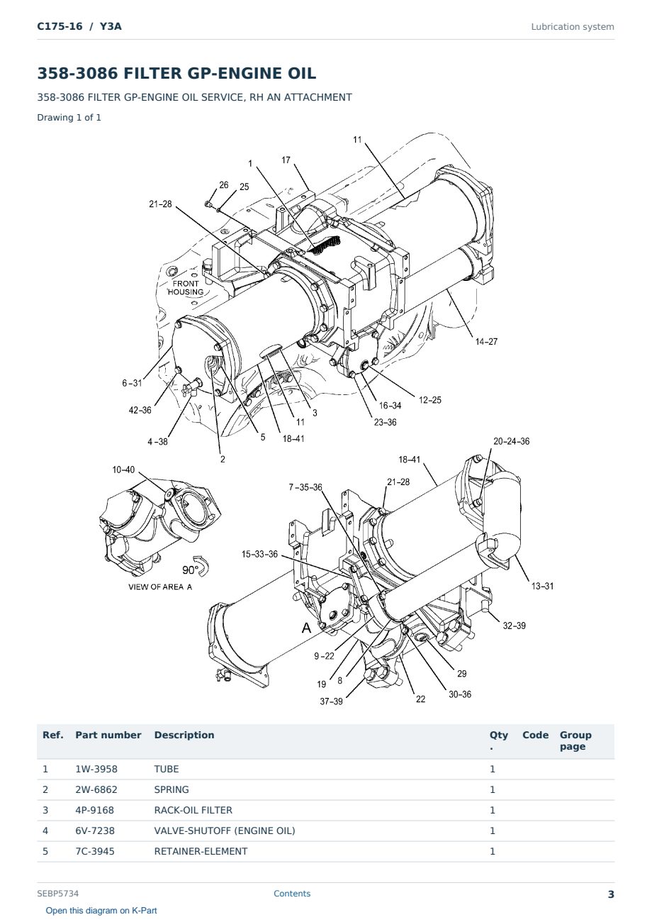 Caterpillar C175-16 S/N Y3A Partsbook SEBP5734 (English) - sample page 3 of 10 Caterpillar C175-16 S/N Y3A Partsbook SEBP5734 (English) - sample page 3 of 10