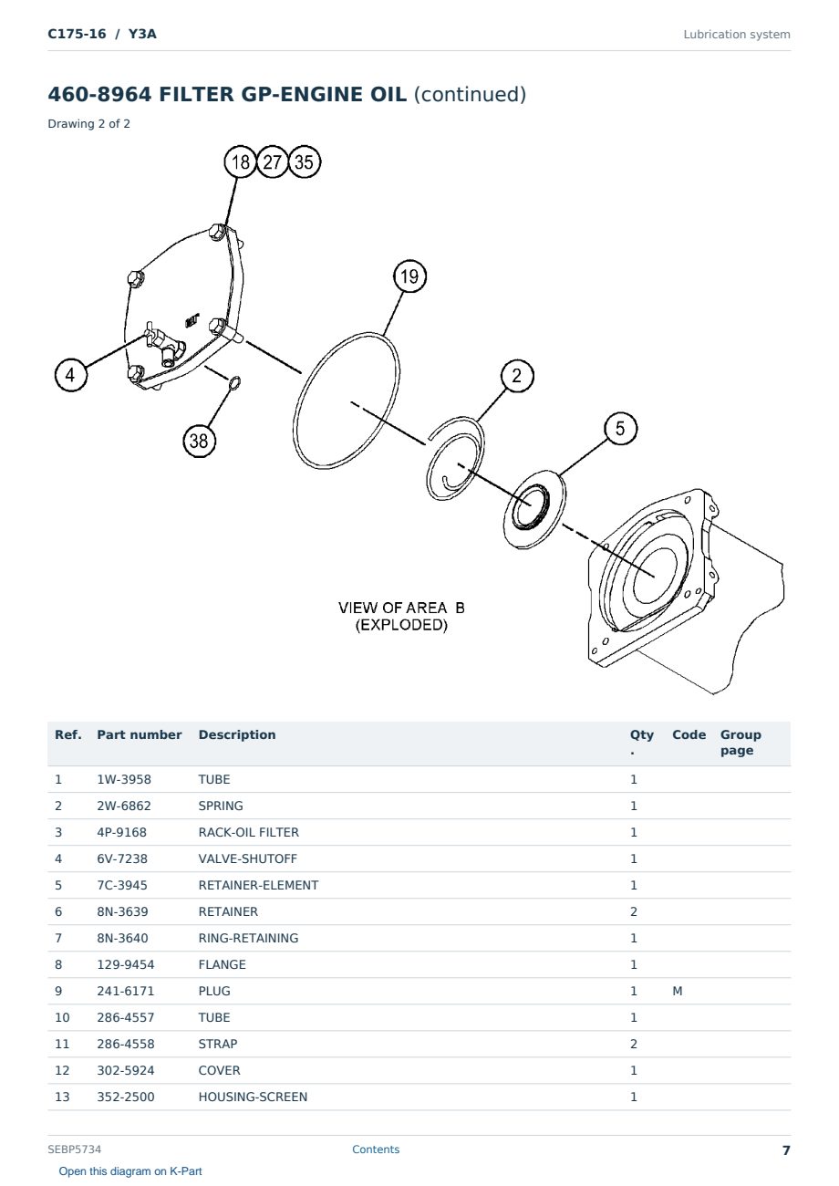 Caterpillar C175-16 S/N Y3A Partsbook SEBP5734 (English) - sample page 7 of 10 Caterpillar C175-16 S/N Y3A Partsbook SEBP5734 (English) - sample page 7 of 10